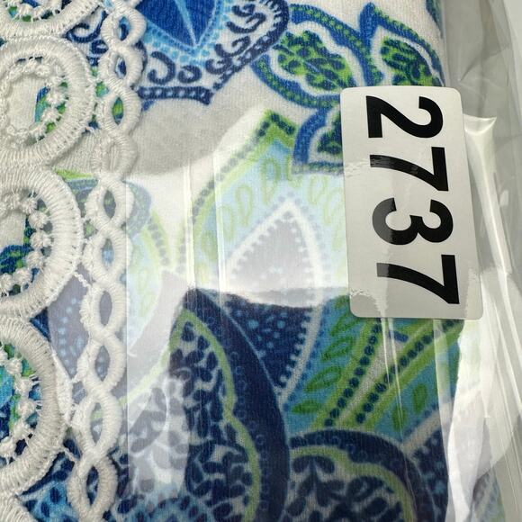 Eliza J Dress Womens 2 Blue Floral Embroidered Tropical Beach Resort Bright - Picture 12 of 12